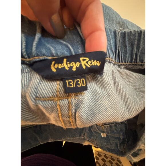 Indigo Rein Ripped Jogger Jeans Women’s 13 Light Wash High Rise Distressed - Picture 6 of 7